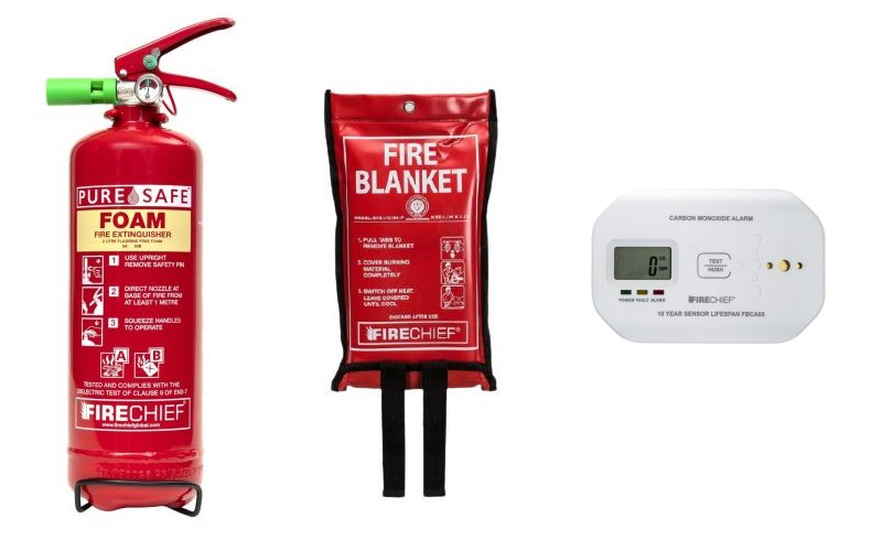 Safe & Smart Home Fire Safety Kit Plus – Fire Extinguisher, Fire Blanket & CO Alarm